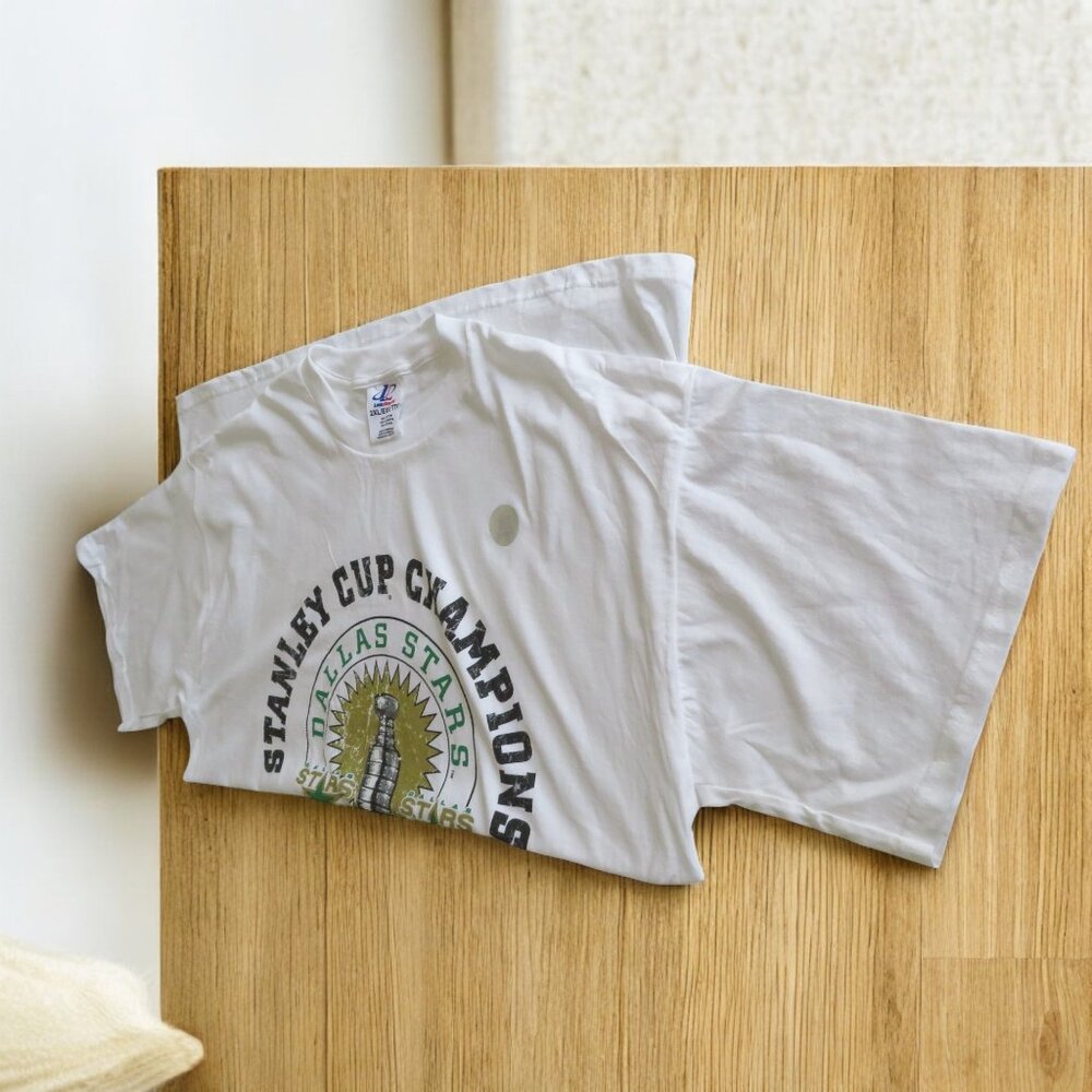 Dallas Stars - 1999 Stanley Cup Champions, White T-Shirt (2XL) NWOT - Picture 6 of 7
